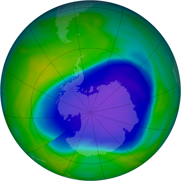 Antarctic ozone map for 07 November 2006